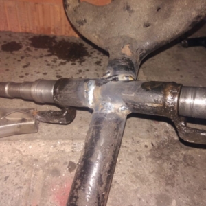 ČZ 125 T z roku 1948 - Práce na rámu 65 ČZ 125 T z roku 1948