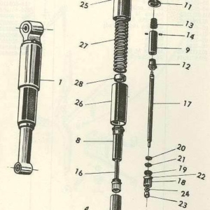 Jawa 50 - Skládání zadních tlumičů 2 Jawa 50 - Skládání zadních tlumičů 2