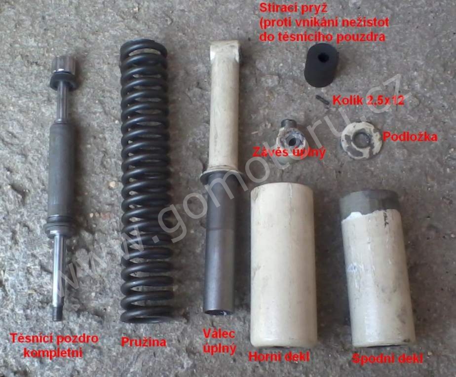 Jawa 50 - Skládání zadních tlumičů 1 Jawa 50 - Skládání zadních tlumičů 1