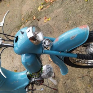 Jawa 50 typ 555 z roku 1959 - Skládání předku motocyklu 183 Jawa 50 typ 555 z roku 1959 - Skládání předku motocyklu 183