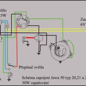 Schéma zapojení - Jawa 50/20, 50/21, 50/23 - 30W 3 Schéma zapojení - Jawa 50/20, 50/21, 50/23 - 30W 3