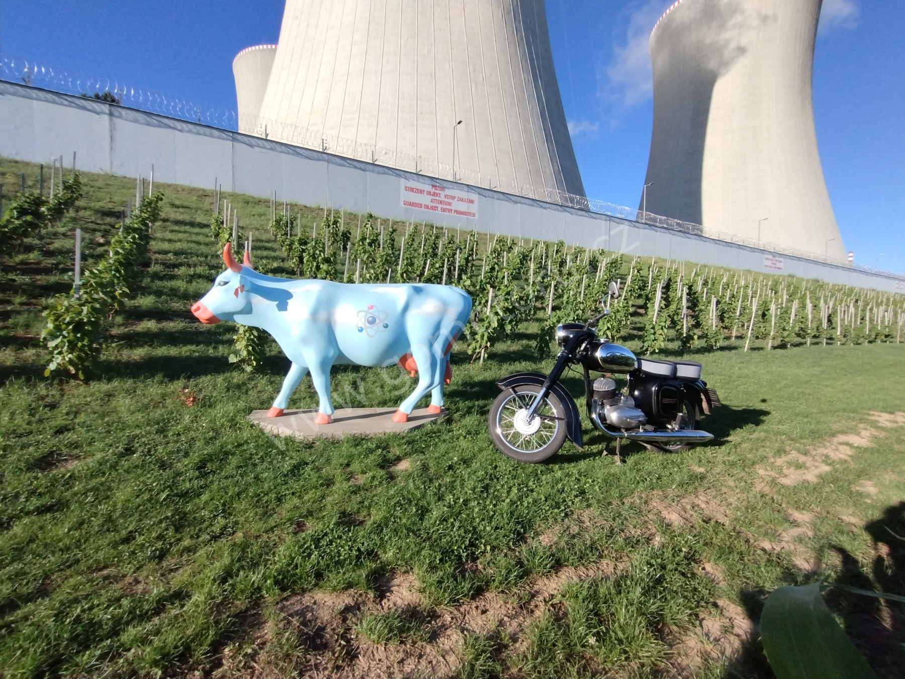 ČZ 125 typ 453 z roku 1961 - Socha Jaderná kráva, JE Dukovany, Lipňany 84 ČZ 125 typ 453 z roku 1961 - Socha Jaderná kráva, JE Dukovany, Lipňany 84
